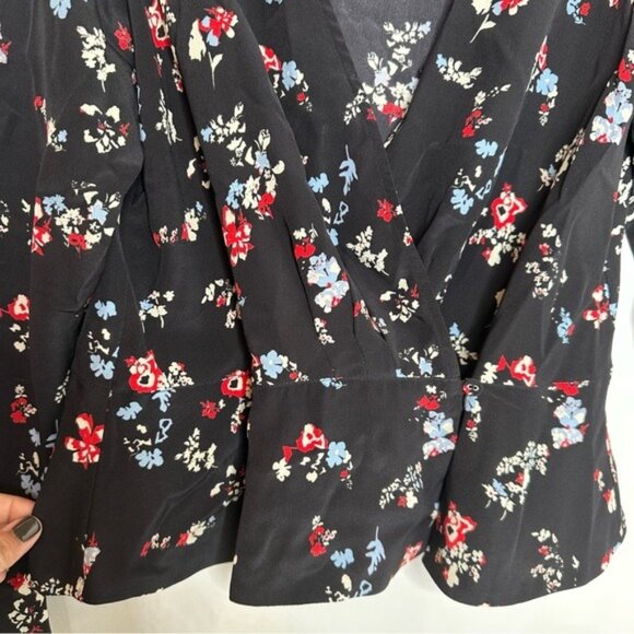 Tanya Taylor Floral Clusters Clio Top in Black - Picture 6 of 11